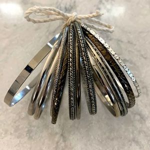 Pewter and Silver Bangles